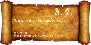 Mayerusz Germán névjegykártya